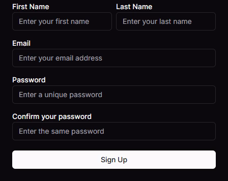 Screenshot of form UI